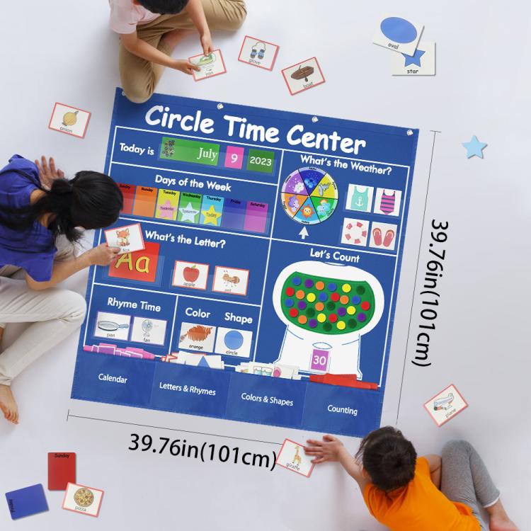 Calendar Weather Cards/Alphabet Word Cards/Circular Time Learning Card Bag