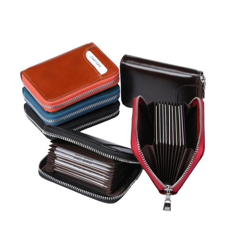 YP207 Short-Style Multi-Card Slot Accordion Card Wallet Unisex Zippered Credit Card Pouch