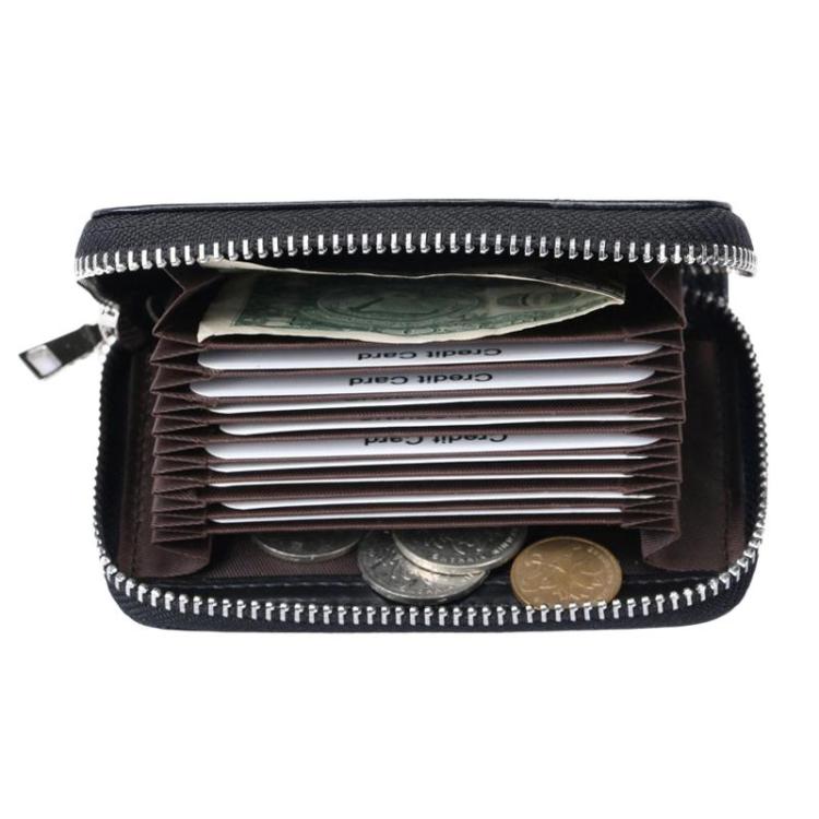 YP207 Short-Style Multi-Card Slot Accordion Card Wallet Unisex Zippered Credit Card Pouch