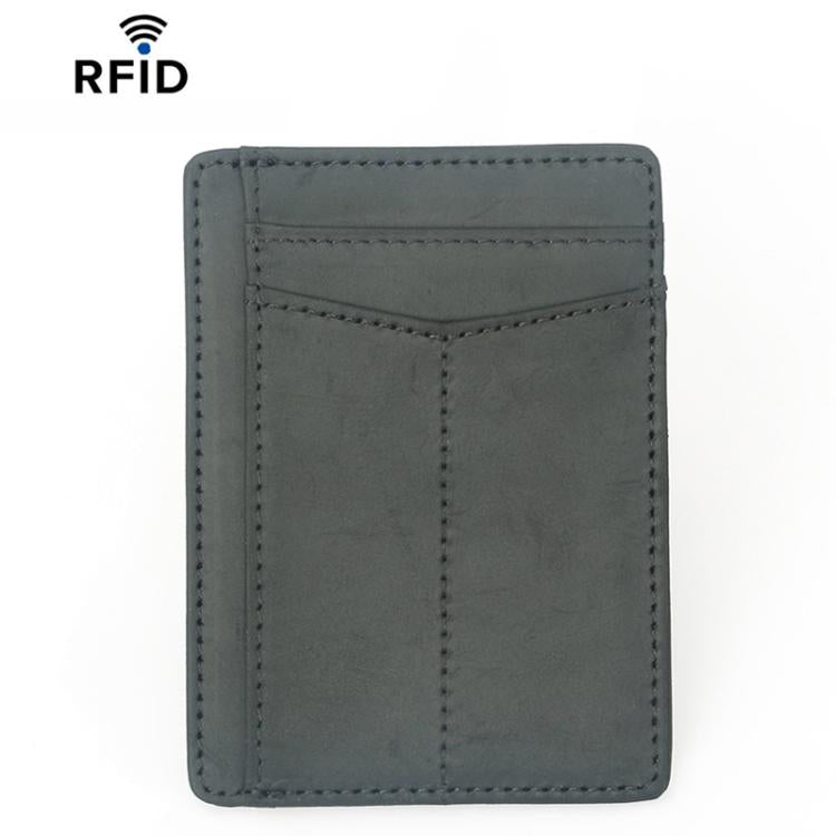 FM-117 RFID Anti-Magnetic Multi-Card Slot Card Wallet Retro ID Card Case