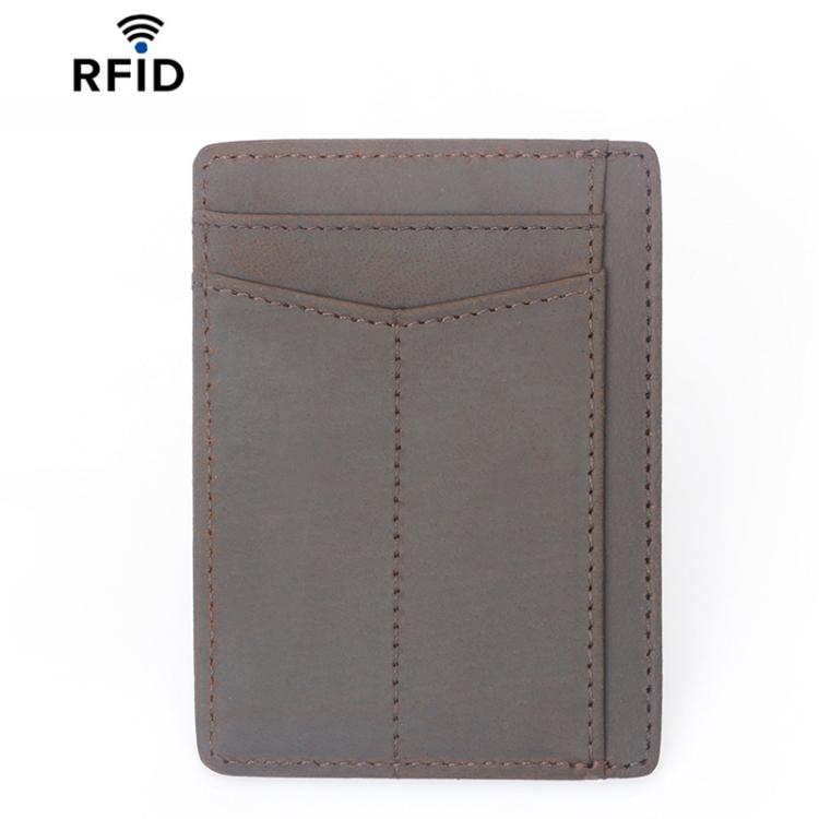FM-117 RFID Anti-Magnetic Multi-Card Slot Card Wallet Retro ID Card Case