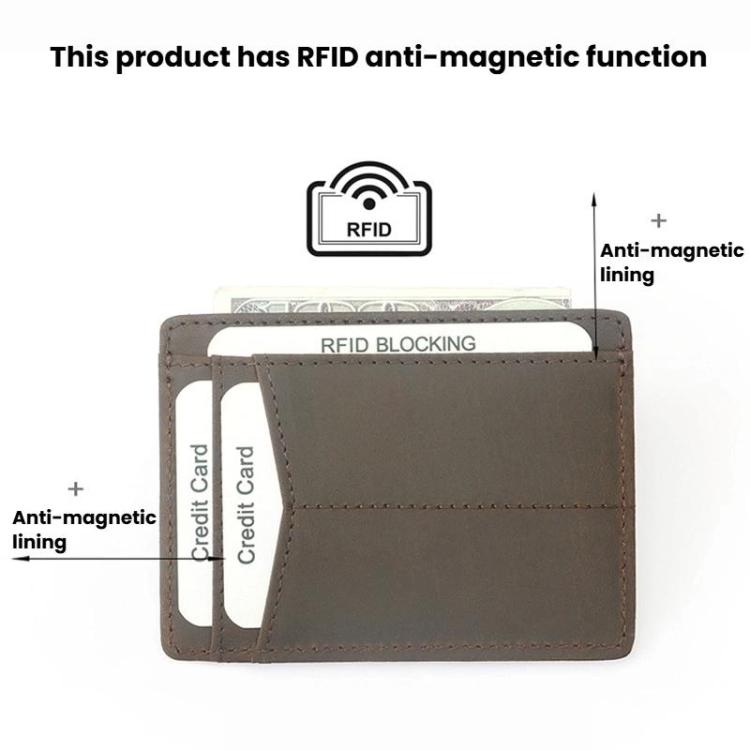 FM-117 RFID Anti-Magnetic Multi-Card Slot Card Wallet Retro ID Card Case