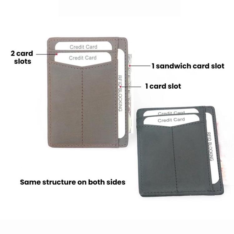 FM-117 RFID Anti-Magnetic Multi-Card Slot Card Wallet Retro ID Card Case