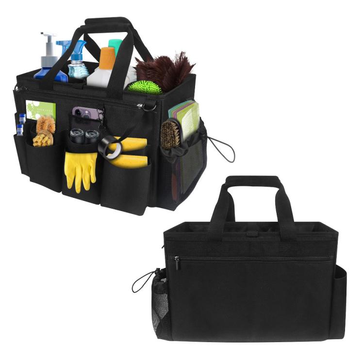 Cleaning Supplies Storage Bag Detachable Apron Pocket - Black