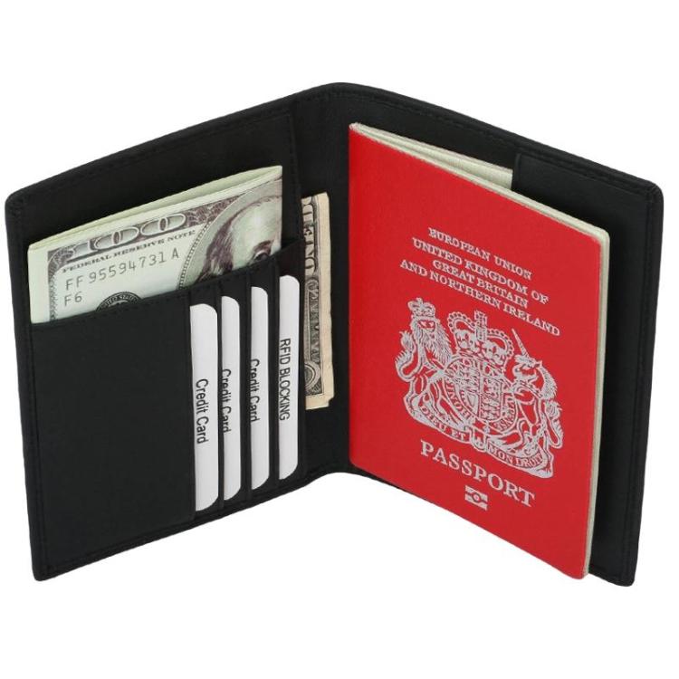 TQ-313 RFID Multi-Card Slot Wallet Unisex Boarding Pass Protector Passport Organizer Bag, Spec: Crosshatch Black