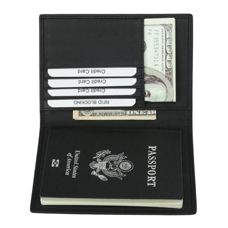 TQ-313 RFID Multi-Card Slot Wallet Unisex Boarding Pass Protector Passport Organizer Bag, Spec: Crosshatch Black