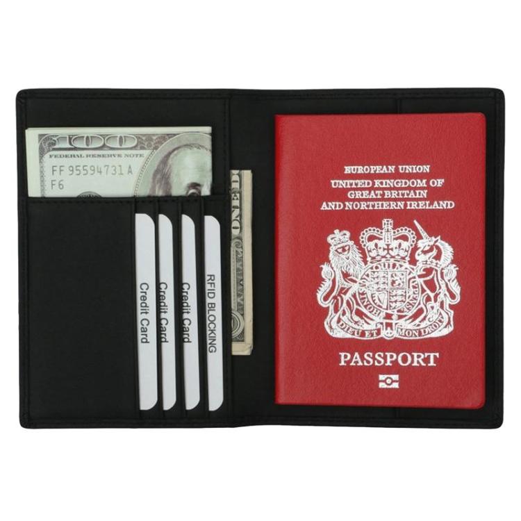 TQ-313 RFID Multi-Card Slot Wallet Unisex Boarding Pass Protector Passport Organizer Bag, Spec: Carbon Fiber Pattern Blue