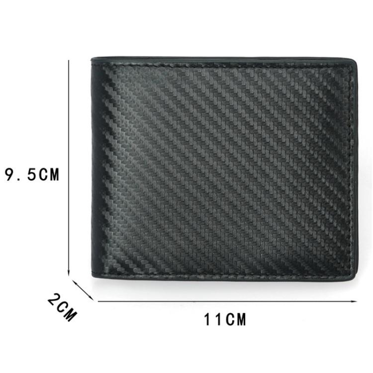 RFID Anti-Skimming Billfold Short Style Men Wallet, Spec: TQ-302 Carbon Fiber Pattern Blue