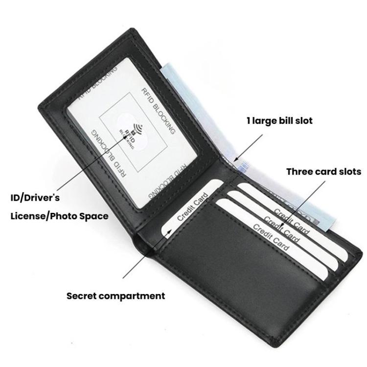 RFID Anti-Skimming Short Style Billfold Men Plain Weave Wallet, Spec: CQ-501 Ultrafiber Brown