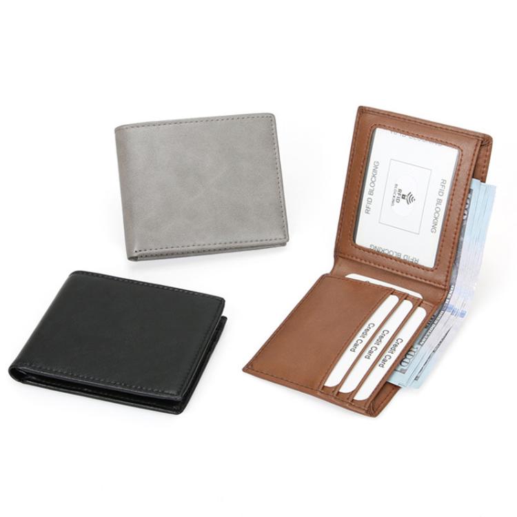 CQ-502 RFID Anti-Skimming Retro Men Wallet Lightweight Billfold