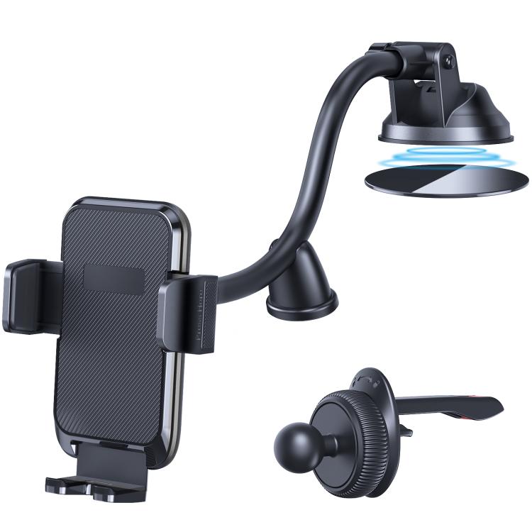 Tronwin JY02 Flexible Arm Dashboard Windshield Car Phone Holder Adjustable Suction Cup Mount - Black