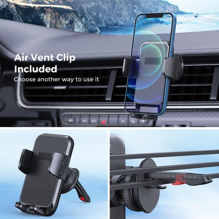 Tronwin JY02 Flexible Arm Dashboard Windshield Car Phone Holder Adjustable Suction Cup Mount - Black