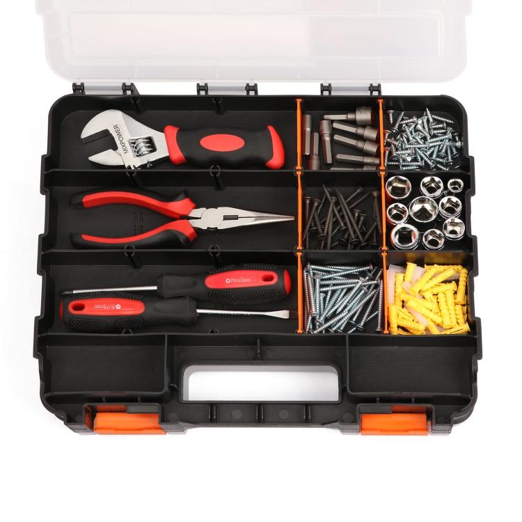 Plastic Multi-Function Portable Parts And Tools Flip-Top Storage Box - G-322