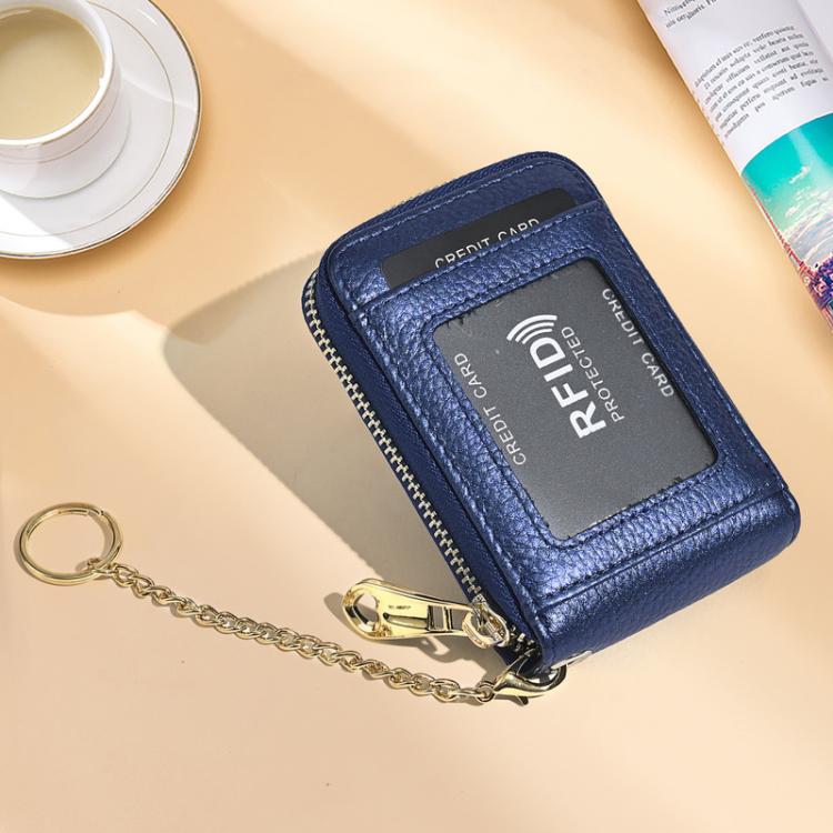 KB-091 RFID Anti-Skimming Zippered Accordion Bag Bank Card ID Card Holder