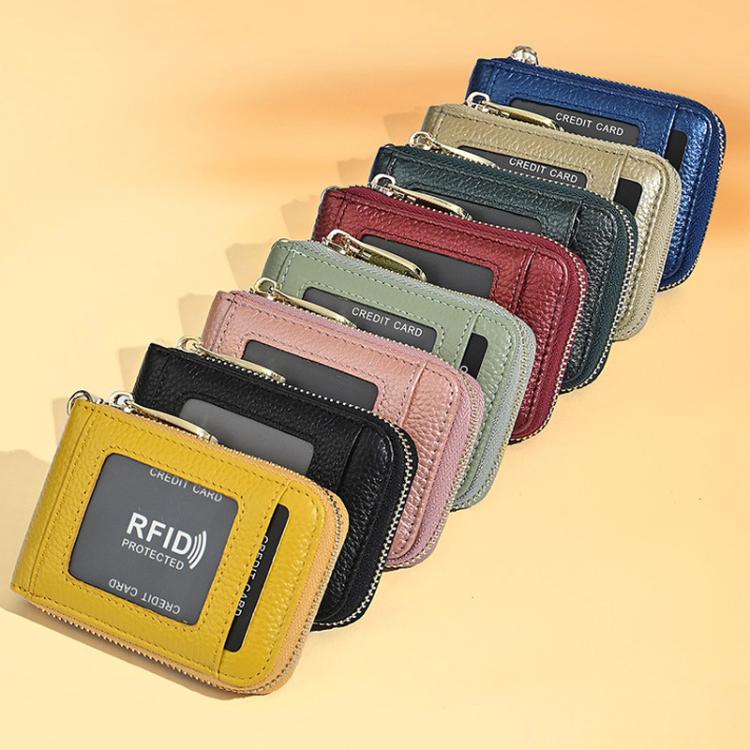 KB-091 RFID Anti-Skimming Zippered Accordion Bag Bank Card ID Card Holder