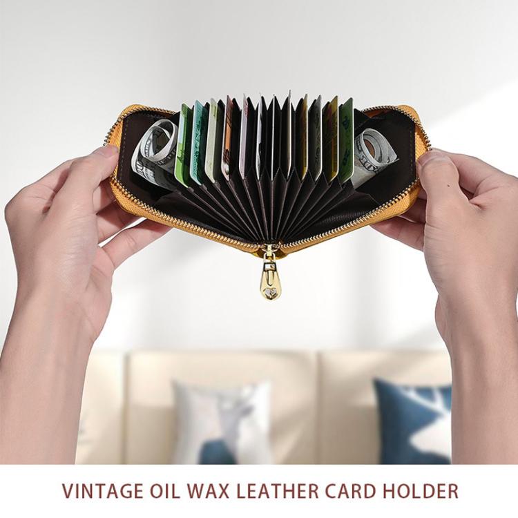 KB-091 RFID Anti-Skimming Zippered Accordion Bag Bank Card ID Card Holder