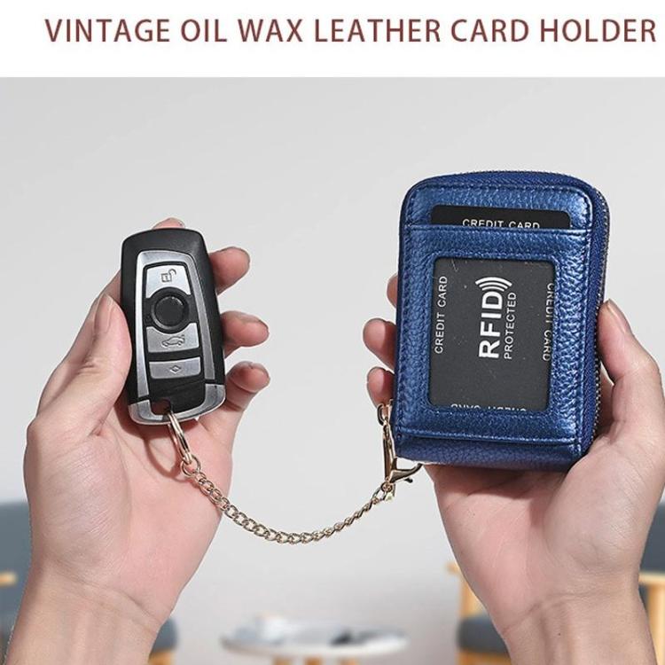 KB-091 RFID Anti-Skimming Zippered Accordion Bag Bank Card ID Card Holder