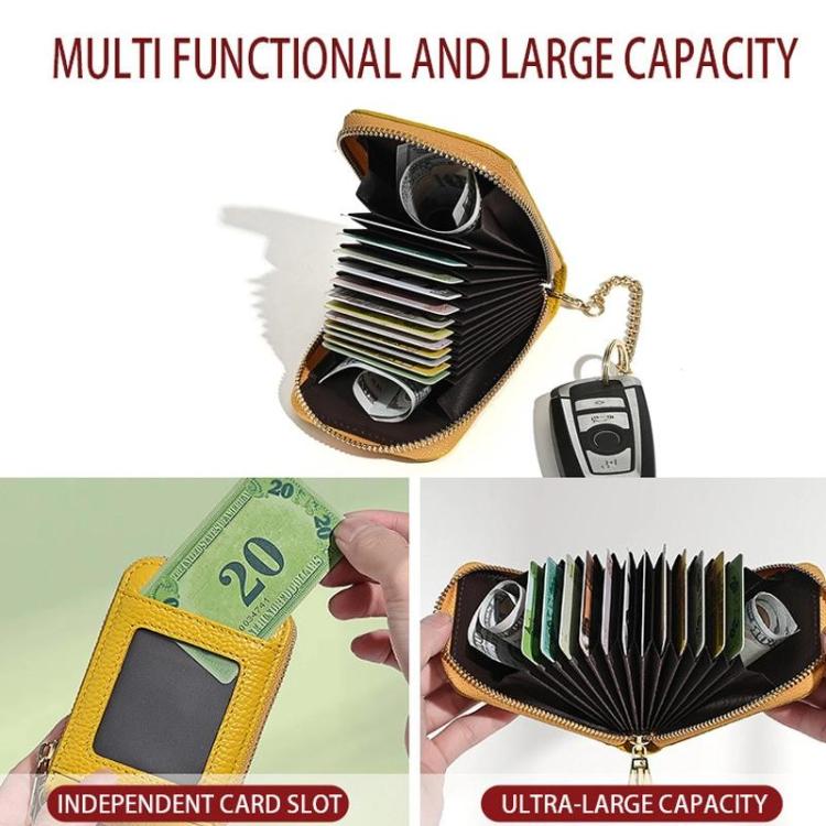 KB-091 RFID Anti-Skimming Zippered Accordion Bag Bank Card ID Card Holder