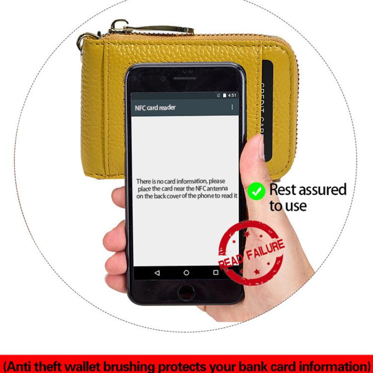 KB-091 RFID Anti-Skimming Zippered Accordion Bag Bank Card ID Card Holder