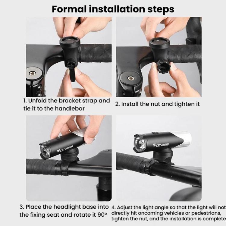 WEST BIKING Rotatable High Brightness Bicycle Light Road Bike Mountain Bike Light, Spec: 1500 Lumens