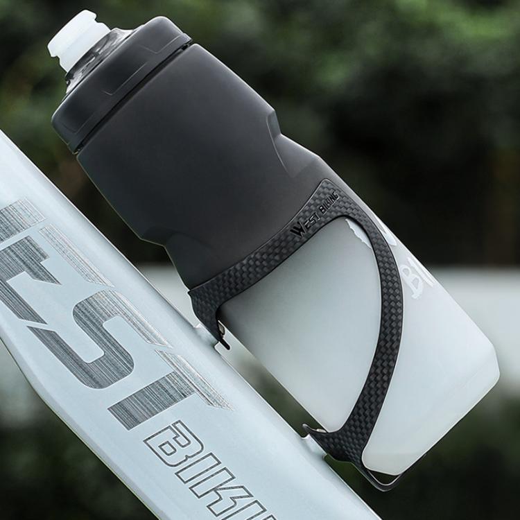 WEST BIKING Bicycle Carbon Fiber Water Bottle Cage Lightweight Cycling Water Bottle Holder - Black