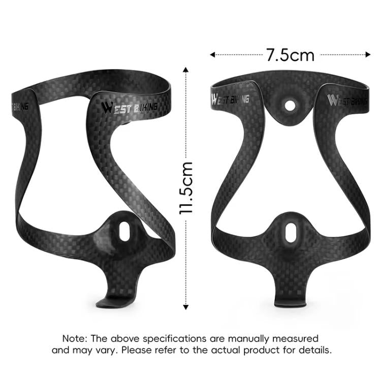 WEST BIKING Bicycle Carbon Fiber Water Bottle Cage Lightweight Cycling Water Bottle Holder - Black