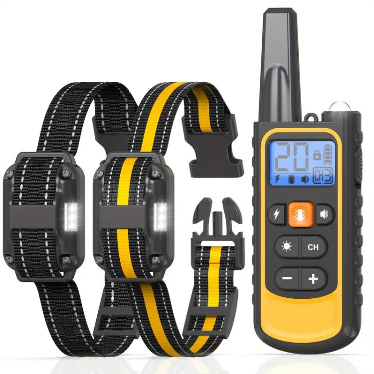 Remote Control Dog Barking Control With Shock Collar, Specification: Yellow One-To-Two