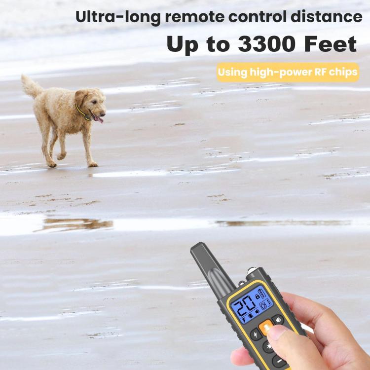 Remote Control Dog Barking Control With Shock Collar, Specification: Yellow One-To-Two