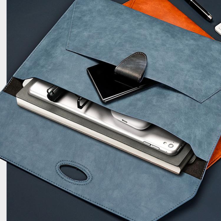 Leather A4 Document Holder Waterproof Business File Organizer, Fits 100 Sheets