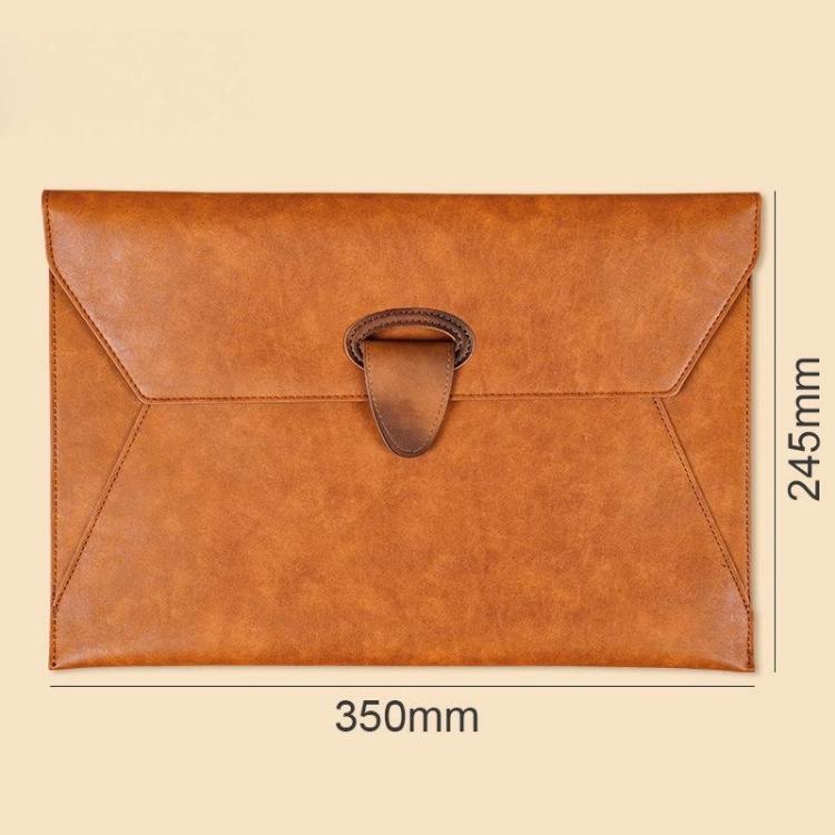 Leather A4 Document Holder Waterproof Business File Organizer, Fits 100 Sheets