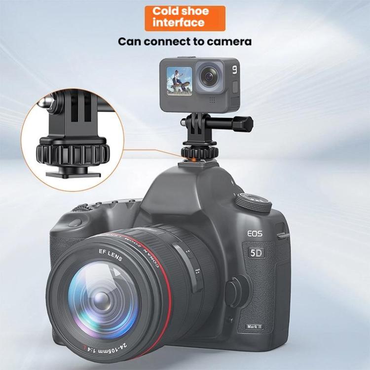 VRIG AC24 1/4 Cold Shoe Mount to Action Camera Adapter Cold Shoe Base F External Camera Tripod - Black