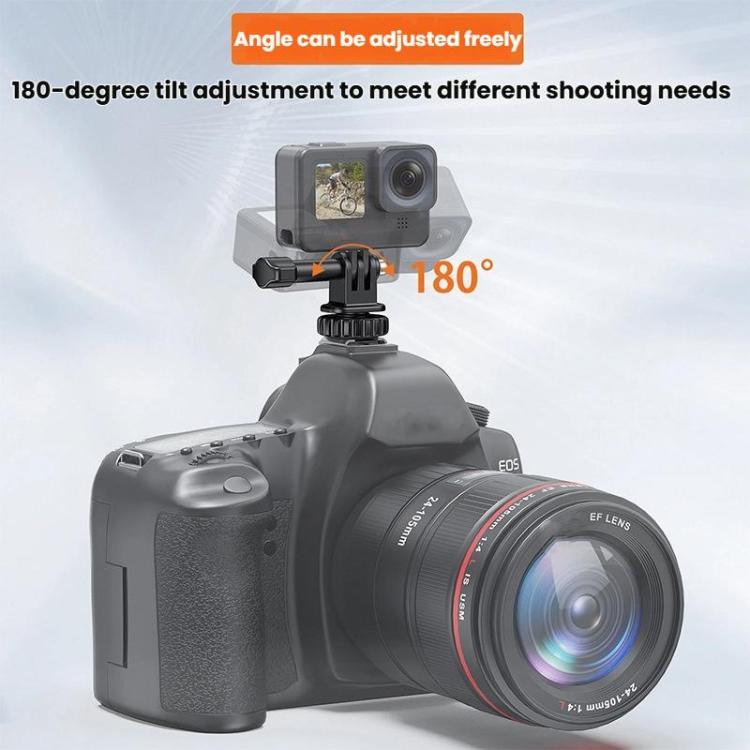 VRIG AC24 1/4 Cold Shoe Mount to Action Camera Adapter Cold Shoe Base F External Camera Tripod - Black