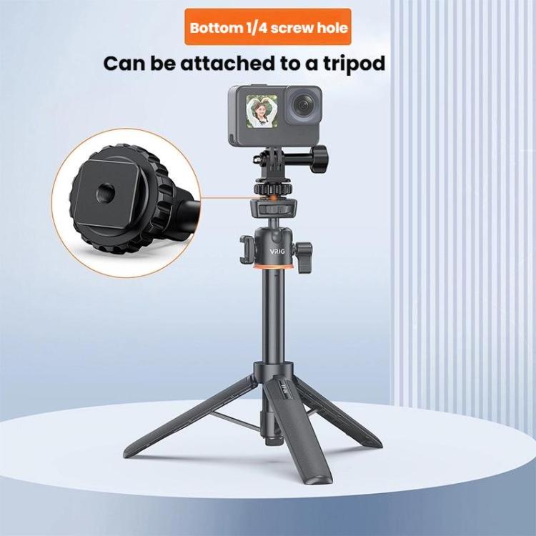 VRIG AC24 1/4 Cold Shoe Mount to Action Camera Adapter Cold Shoe Base F External Camera Tripod - Black