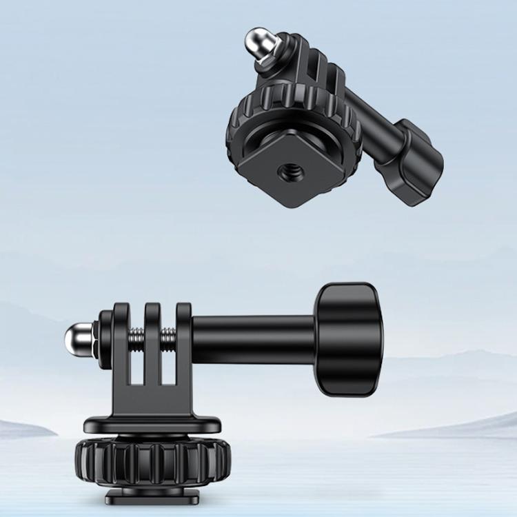 VRIG AC24 1/4 Cold Shoe Mount to Action Camera Adapter Cold Shoe Base F External Camera Tripod - Black