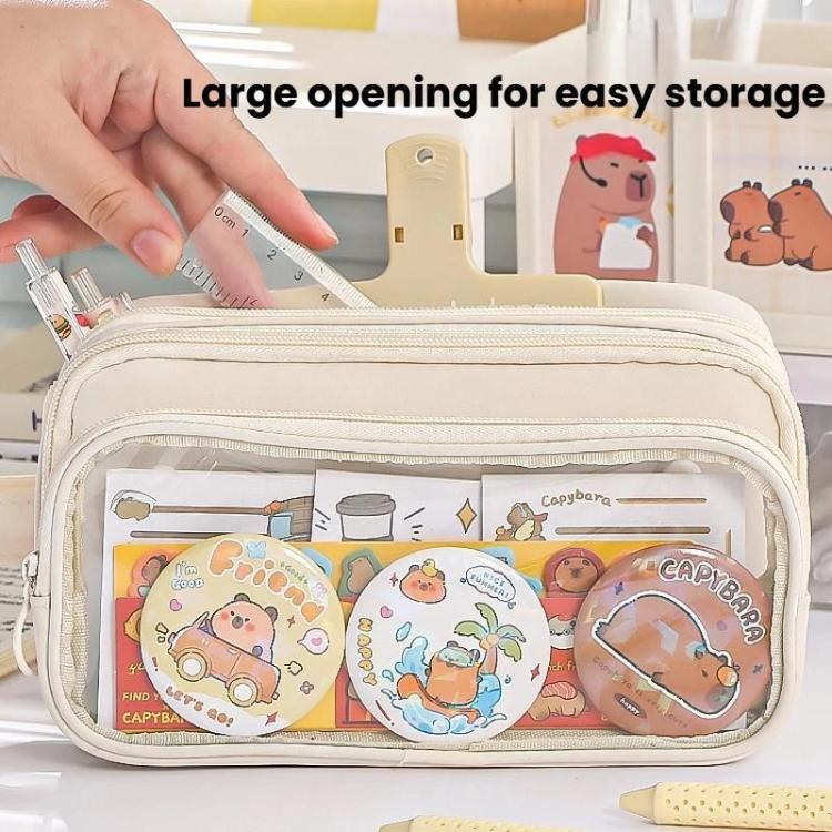 10 Layer Storage Transparent  Pen Pouch Large Capacity Stationery Pouch