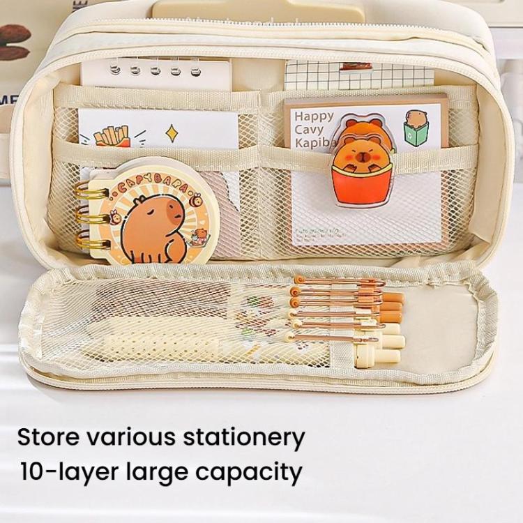 10 Layer Storage Transparent  Pen Pouch Large Capacity Stationery Pouch