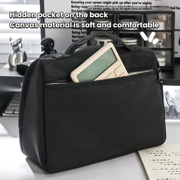 Handheld Large Capacity Pen Pouch Simple Multifunctional Stationery Storage Bag For Students