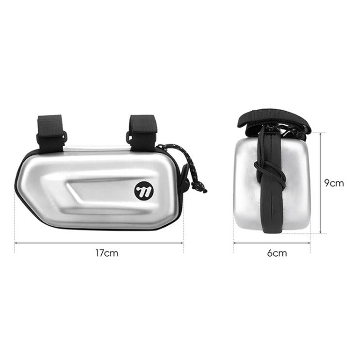 WEST BIKING Bicycle Glasses Hard Case Storage Bag Top Tube Bag Portable Crossbar Bag - Silver Gray