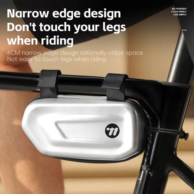 WEST BIKING Bicycle Glasses Hard Case Storage Bag Top Tube Bag Portable Crossbar Bag - Silver Gray