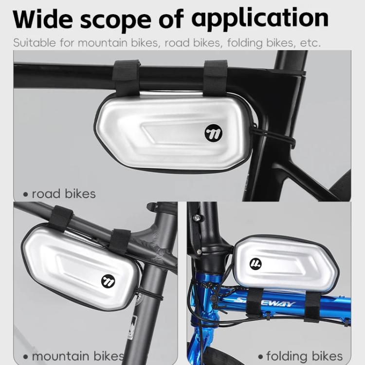 WEST BIKING Bicycle Glasses Hard Case Storage Bag Top Tube Bag Portable Crossbar Bag - Silver Gray