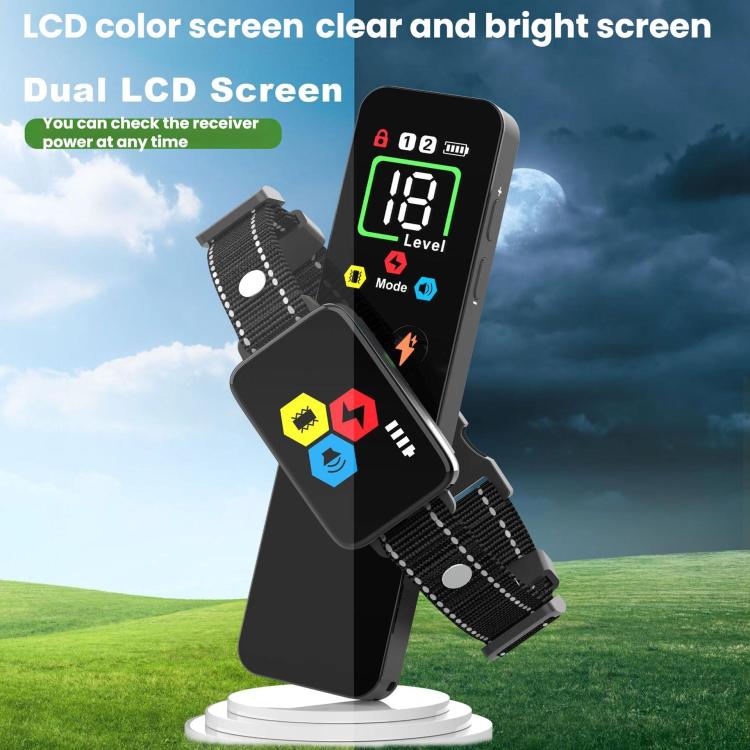 Color Screen Shock Collar Remote Control Dog Training Device - 1set