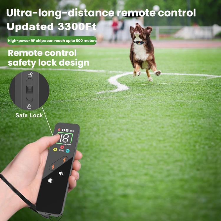 Color Screen Shock Collar Remote Control Dog Training Device - 1set