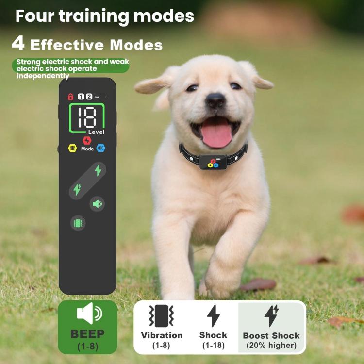Color Screen Shock Collar Remote Control Dog Training Device - 1set