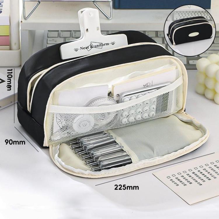 Double Layer Large Capacity Pen Pouch Simple Stationery Box For Students