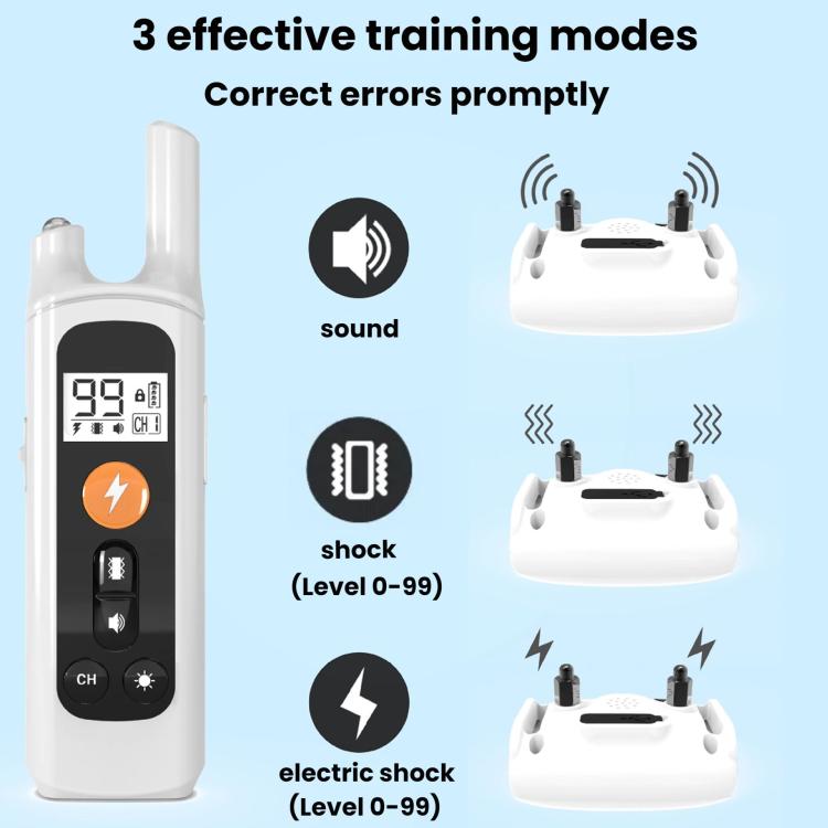 Remote Control Dog Barking Control Device Rechargeable Waterproof Electric Shock Collar, Specification: One To One