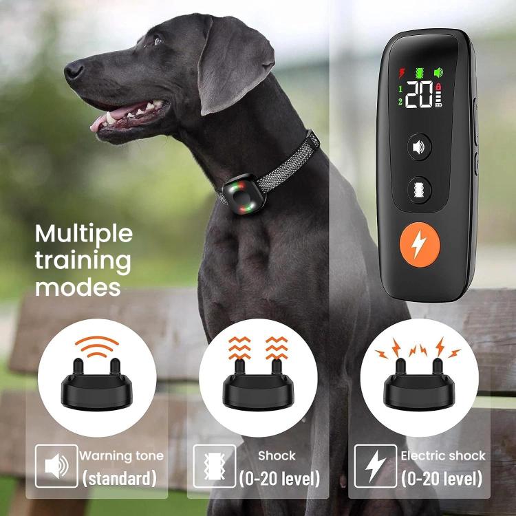Remote Control Dog Training Automatic Shock Collar - Black