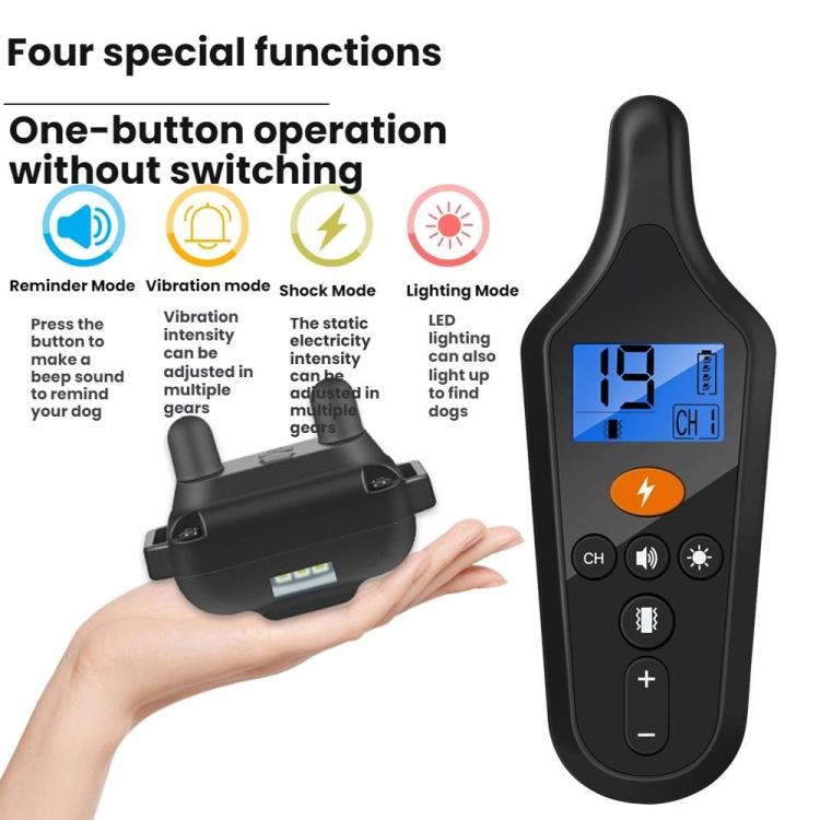 Remote Control Dog Training Device With Electric Shock Collar - One To One