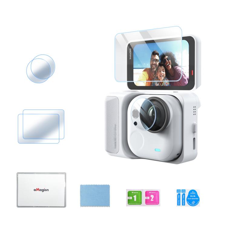 For Insta360 GO Ultra aMagisn Tempered Glass Screen Protector Camera Lens Film, Spec: 2 Sets
