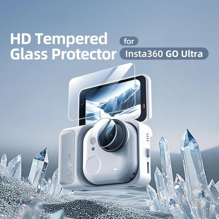 For Insta360 GO Ultra aMagisn Tempered Glass Screen Protector Camera Lens Film, Spec: 2 Sets