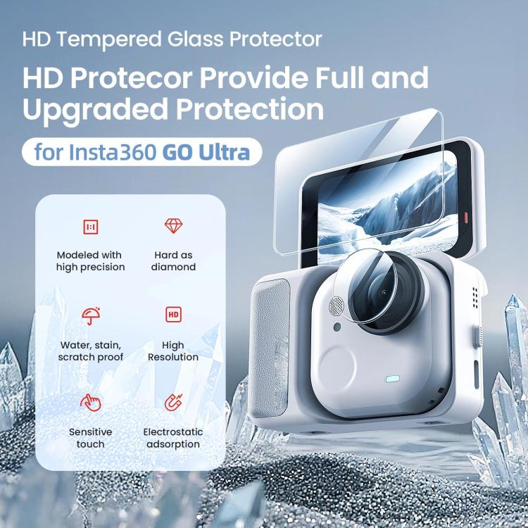 For Insta360 GO Ultra aMagisn Tempered Glass Screen Protector Camera Lens Film, Spec: 1 Set